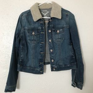 Sonoma denim jacket with sherpa collar